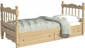 Кровать одинарная Аленка из массива сосны 800*1890 Сосна в Подтёсово - podtyosovo.katalogmebeli.com | фото