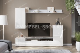 Мебель для гостиной МГС 4 (Белый/Белый глянец) в Подтёсово - podtyosovo.katalogmebeli.com | фото